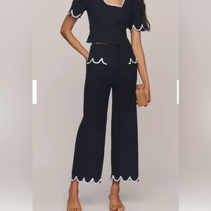 Anthropologie Maeve Scallop Collette Black White 34